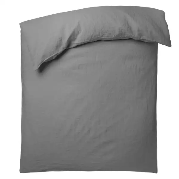 stay zoeppritz leinen bettbezug carbon grau