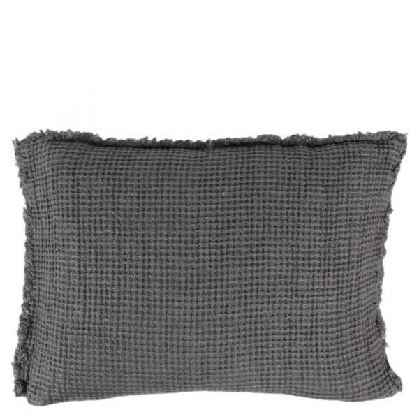 honeybee zoeppritz leinen kissenbezug 30x40 carbon grau