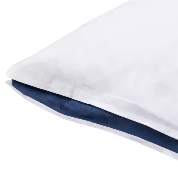 zoeppritz Absolute Kissenbezug, Farbe weiss mit blau, Material Baumwolle Perkal in Groesse 40x60