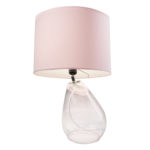 zoeppritz Tischlampe Glas mit Lampenschirm Stoff Drop, rosa
