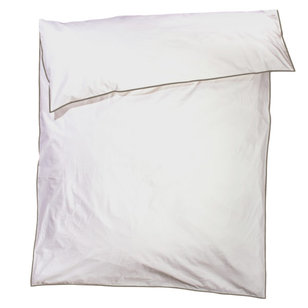 zoeppritz White Bettbezug, Farbe weiss mit braun, Material Baumwolle Perkal in Groesse 135x200