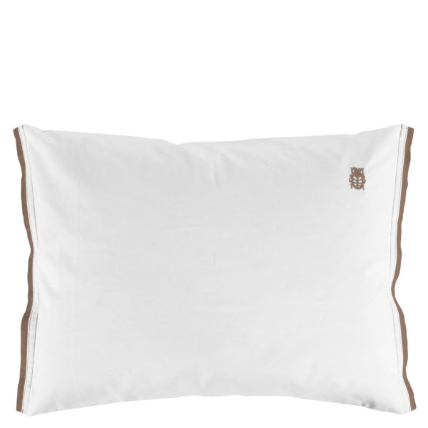 zoeppritz White Kissenbezug, Farbe weiss mit braun, Material Baumwolle Perkal in Groesse 35x40