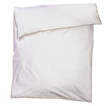 zoeppritz White Bettbezug, Farbe weiss mit braun, Material Baumwolle Perkal in Groesse 160x210