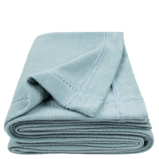 zoeppritz Soft-Greeny weiche Decke, Farbe blau, Material GOTS Bio-Baumwolle in Groesse 140x190