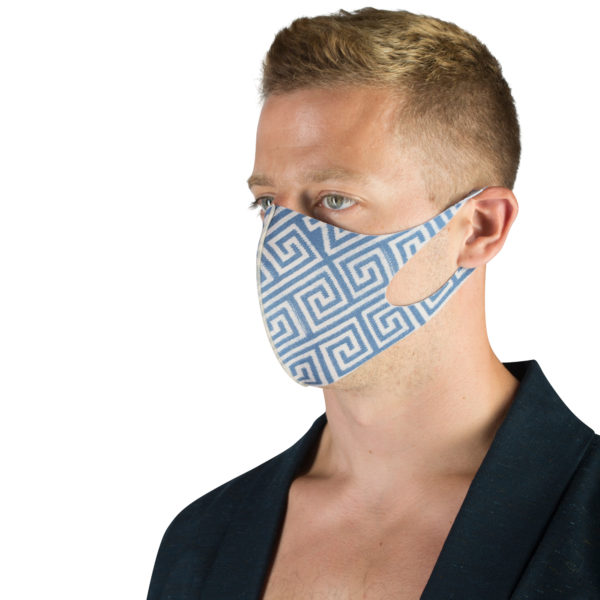 Stoffmaske wiederverwendbar Responsibility, Material Polyester Elasthan, beige-blau