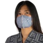 Stoffmaske wiederverwendbar Responsibility, Material Polyester Elasthan, beige-blau