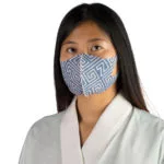 Stoffmaske wiederverwendbar Responsibility, Material Polyester Elasthan, beige-blau
