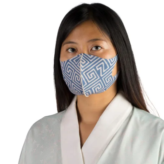 Stoffmaske wiederverwendbar Responsibility, Material Polyester Elasthan, beige-blau