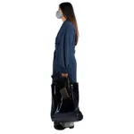 Stoffmaske wiederverwendbar Responsibility, Material Polyester Elasthan, beige-blau