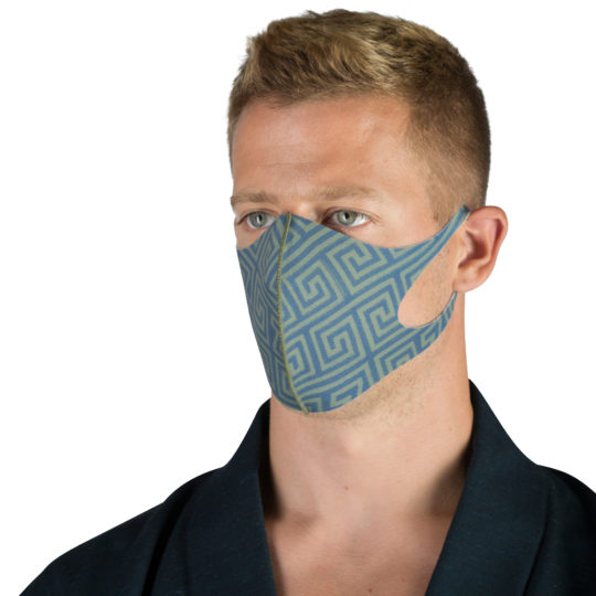 face mask reusable responsibility, huntergreen-blue