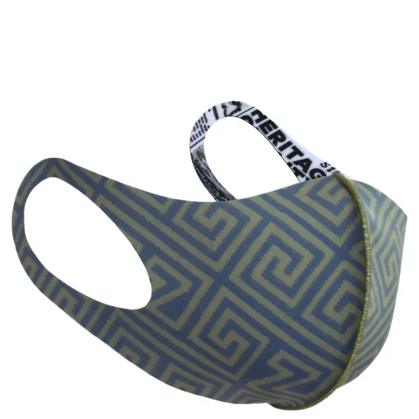 face mask reusable responsibility, huntergreen-blue