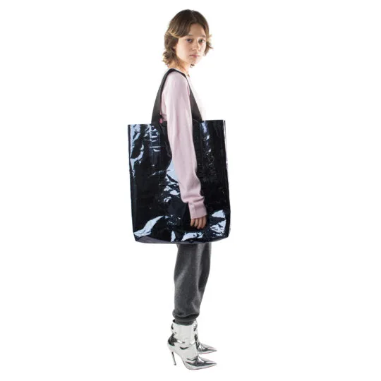 Big Bag, black polyester, zoeppritz Foilshopper Glossy Xlarge Bag