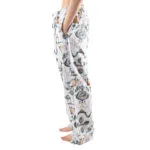 Pyjama trousers for women and men in white with pattern, cotton in s-m, zoeppritz Centuries Bathrobe