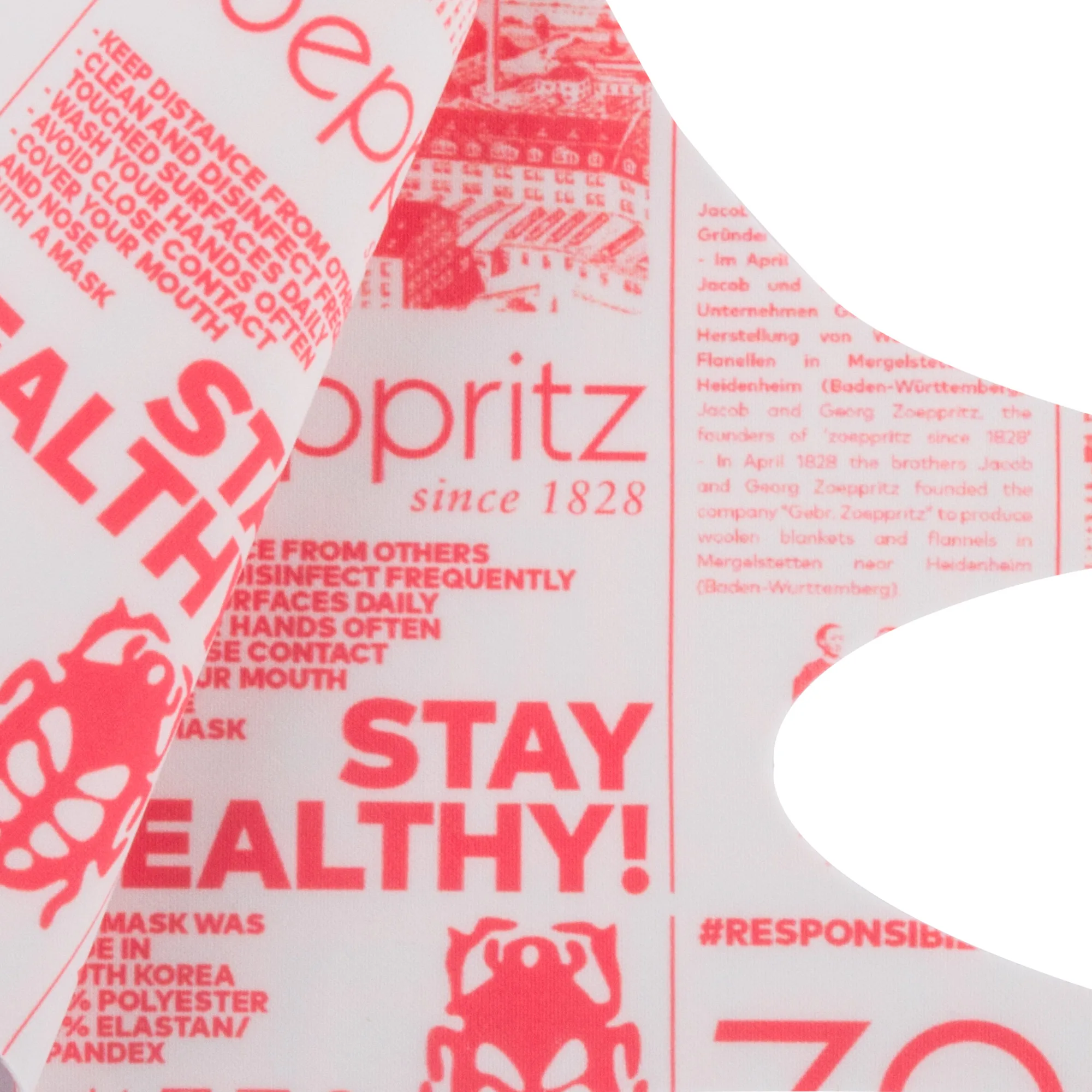 Face mask reusable for women and men in grey-coral, zoeppritz Responsibility Face mask reusable for women and men in grey-coral, zoeppritz Responsibility
