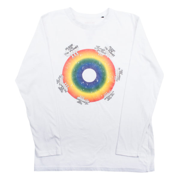 Shirt langarm fuer Damen und Herren in weiss, Bio-Baumwolle in S, zoeppritz Rainbow Plant