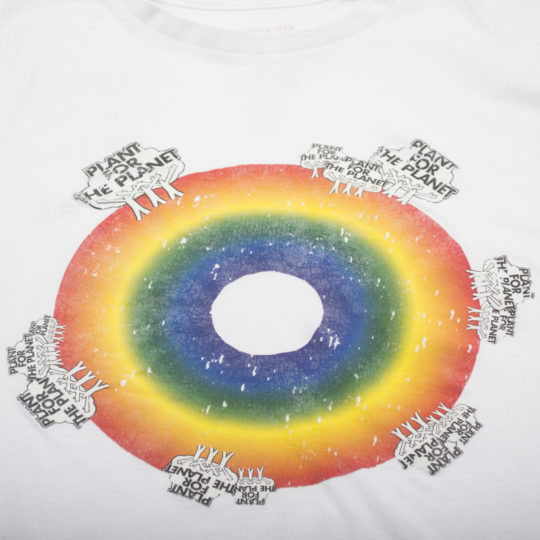 Shirt longsleeve for women and men in white, organic cotton in s, zoeppritz Rainbow Plant
