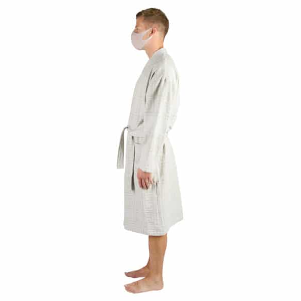 Bathrobe for men and women in l-xl, white, cotton, zoeppritz Sunny Leg