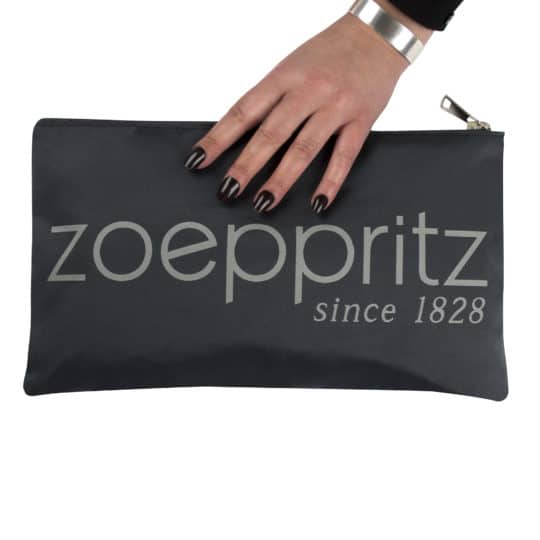 Clutch for women with Zoeppritz label branding in 33x19cm, grey, zoeppritz label clutch
