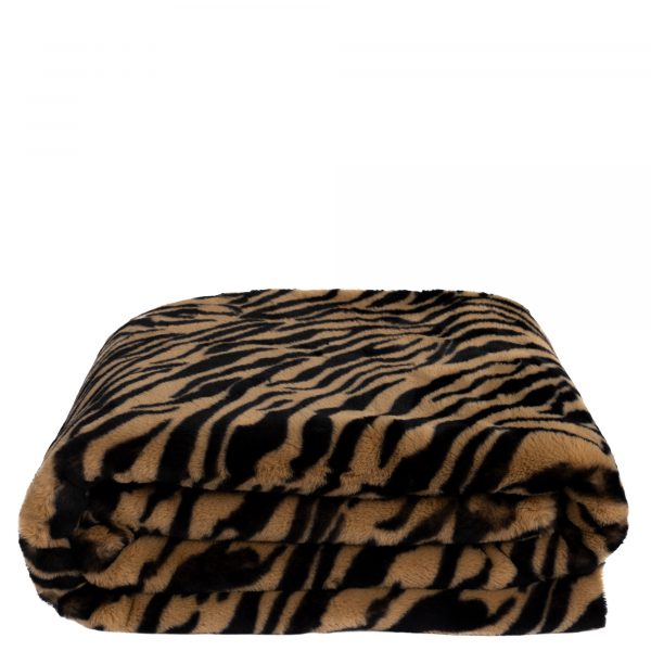 Decke aus Polyester und Baumwolle, karamell in 140x190cm, zoeppritz Reborn Tiger
