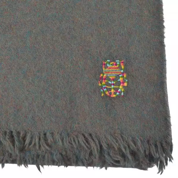 Blanket from alpaca, blue fern in 130x180cm, zoeppritz Mad Attitude