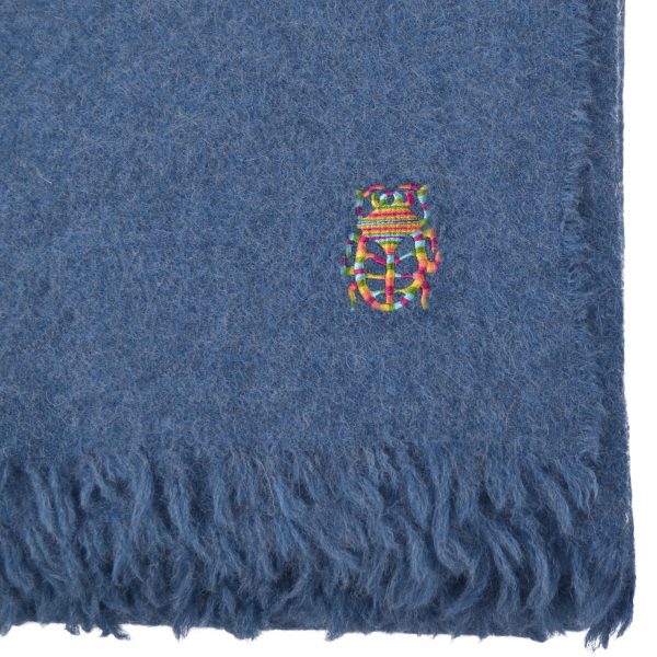 Blanket from alpaca, denim in 130x180cm, zoeppritz Mad Attitude