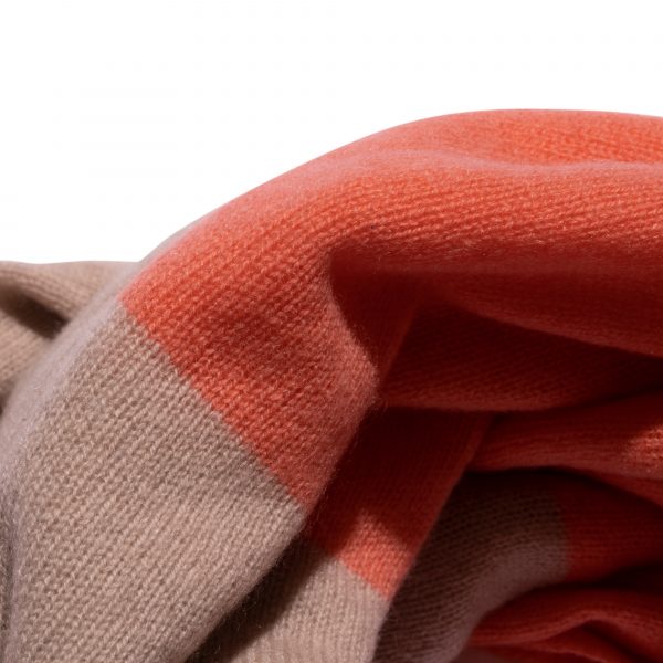 Scarf from cashmere, coral in 110x155cm, zoeppritz Hot Block