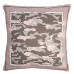 Kissenhuelle aus Leinen, rosa, in 80x80cm, zoeppritz Stay Camouflage