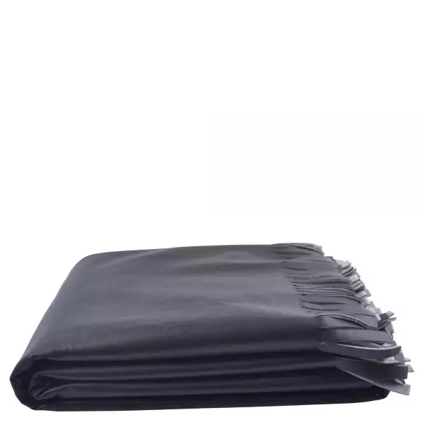 Decke aus Polyester, Polyurethan und Viskose, schwarz in 135x190cm, zoeppritz Soft-Vegan Fringe