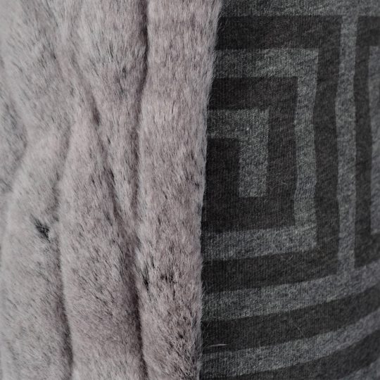 Plaid from faux fur grey in 140x190cm, zoeppritz,  Rebron Mink Legacy