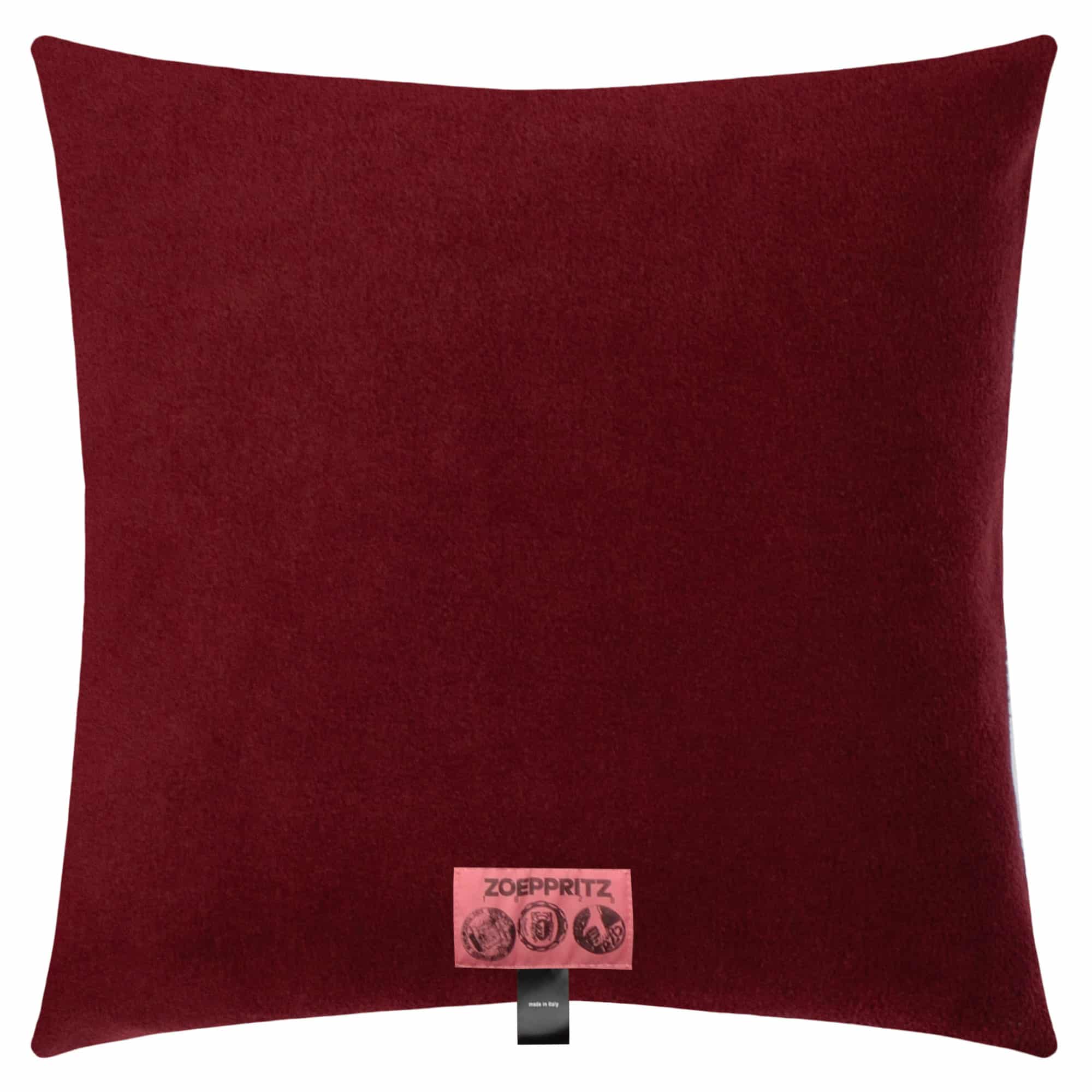 Kissenbezug aus Polyester und Viskose, weinrot in 40x40cm, zoeppritz, Soft-Fleece Kissenbezug aus Polyester und Viskose, weinrot in 40x40cm, zoeppritz, Soft-Fleece
