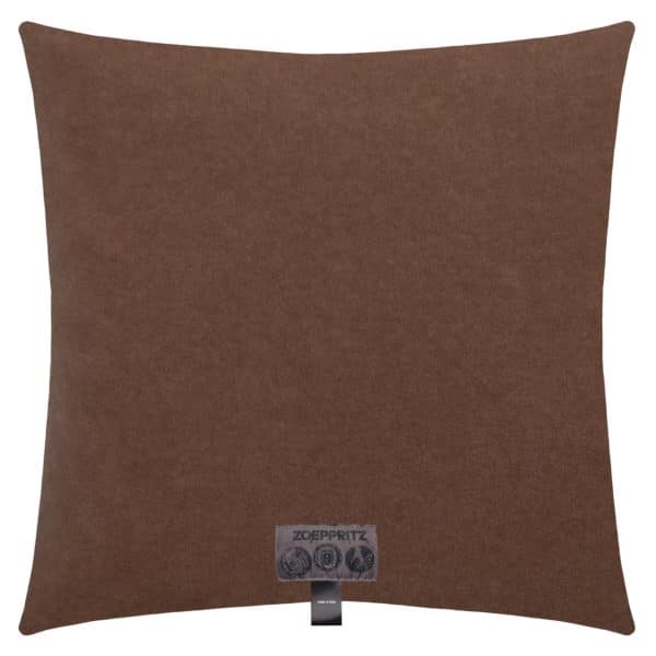 Kissenbezug aus Polyester und Viskose, rauch braun in 40x40cm, zoeppritz, Soft-Fleece