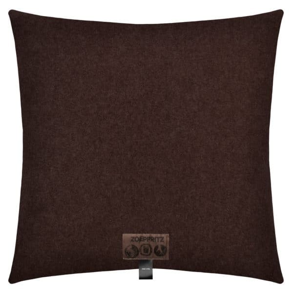 Kissenbezug aus Polyester und Viskose, dunkelbraun in 40x40cm, zoeppritz, Soft-Fleece