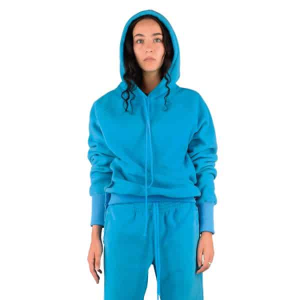 Kapuzenpullover aus Polyester und Viskose, blau in L, zoeppritz, Soft-Fleece Hoodie