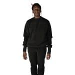 Pullover aus Polyester und Viskose, schwarz in L, zoeppritz, Soft-Fleece Sweater