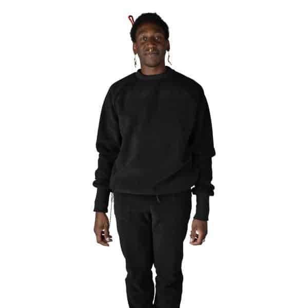 Pullover aus Polyester und Viskose, schwarz in L, zoeppritz, Soft-Fleece Sweater