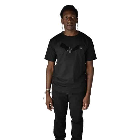T-Shirt aus Baumwolle, schwarz in L, zoeppritz, Tape T-Shirt