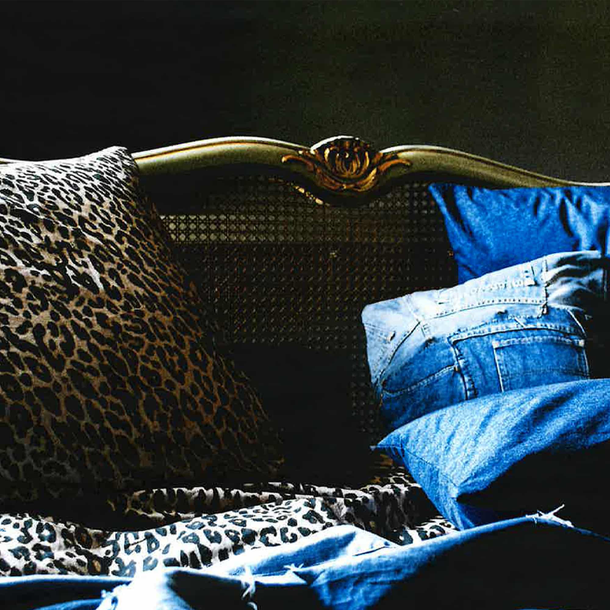 NEW IN: printed percale bed linen with denim & leo print 