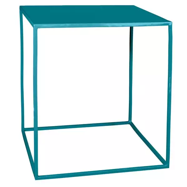 hollow zoeppritz eisen beistelltisch 40x40x44 dunkles pazifik tuerkis