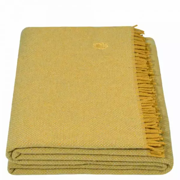 must relax zoeppritz schurwolle plaid 130x190 curry gelb