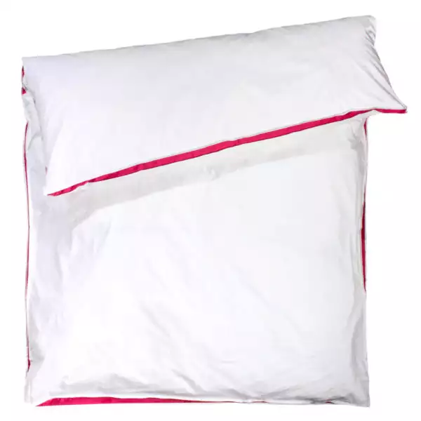 zoeppritz Absolute Bettbezug, Farbe weiss mit rot, Material Baumwolle Perkal in Groesse 240x240