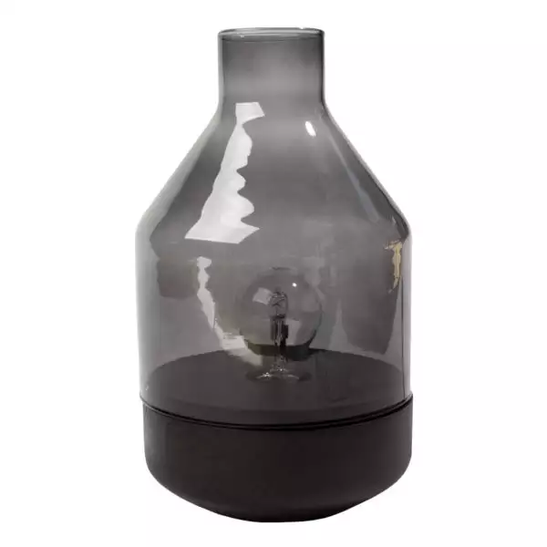 zoeppritz Tischlampe Glas Belly, grau