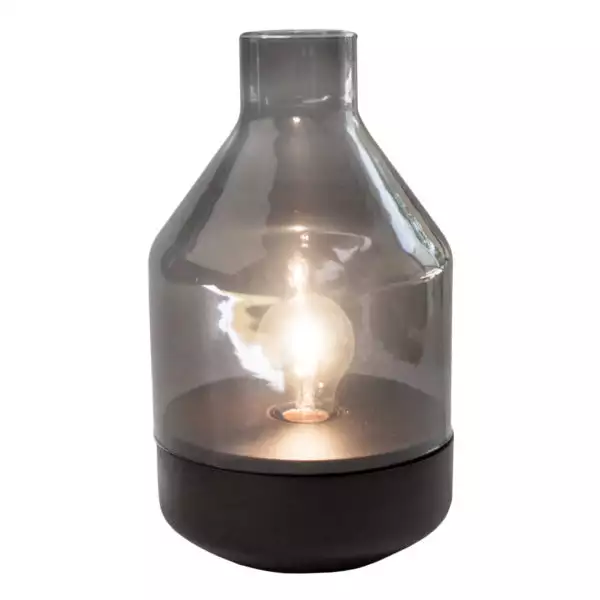 zoeppritz Tischlampe Glas Belly, grau