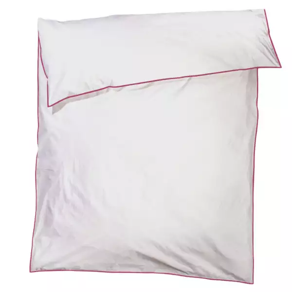 zoeppritz White Bettbezug, Farbe weiss mit rot, Material Baumwolle Perkal in Groesse 260x240