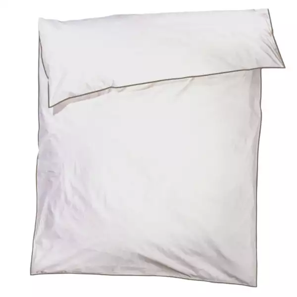zoeppritz White Bettbezug, Farbe weiss mit braun, Material Baumwolle Perkal in Groesse 260x240