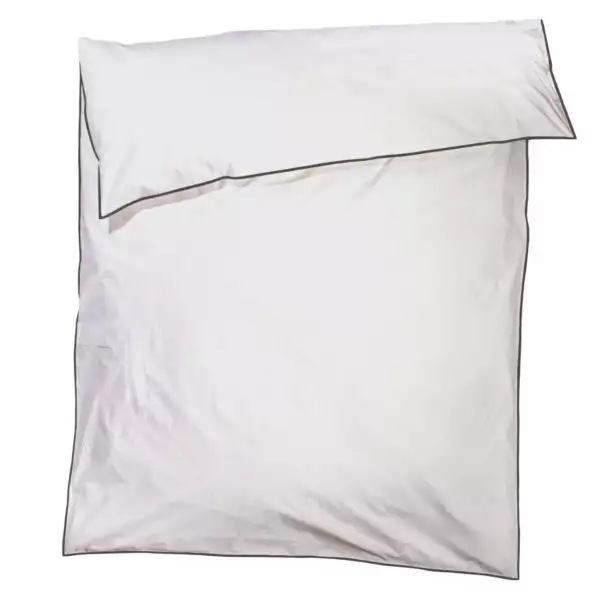 zoeppritz White Bettbezug, Farbe weiss mit schwarz, Material Baumwolle Perkal in Groesse 260x240