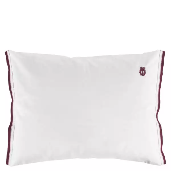zoeppritz White Kissenbezug, Farbe weiss mit weinrot, Material Baumwolle Perkal in Groesse 35x40