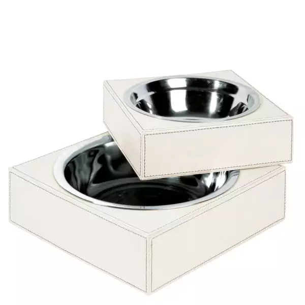 zoeppritz Shipshape Box Hundenapf creme, Material MDF Kunstleder