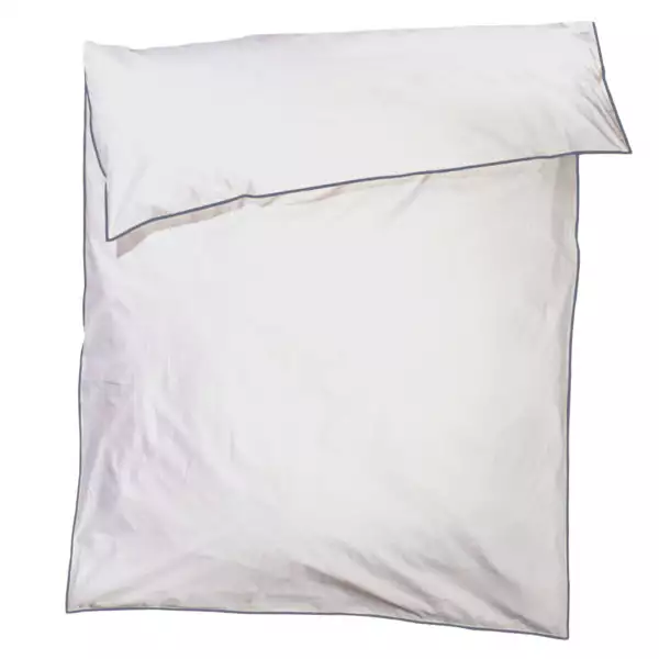 zoeppritz White Bettbezug, Farbe weiss mit grau, Material Baumwolle Perkal in Groesse 240x240