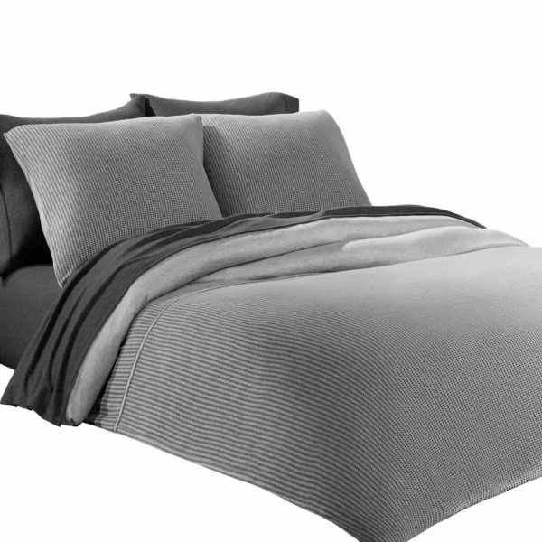 Calvin Klein Home Bettgarnitur Set Bettdecke Kopfkissen JARED, Material Baumwolle Modal, anthrazit