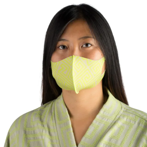 Stoffmaske wiederverwendbar Responsibility, Material Polyester Elasthan, neongrün-beige